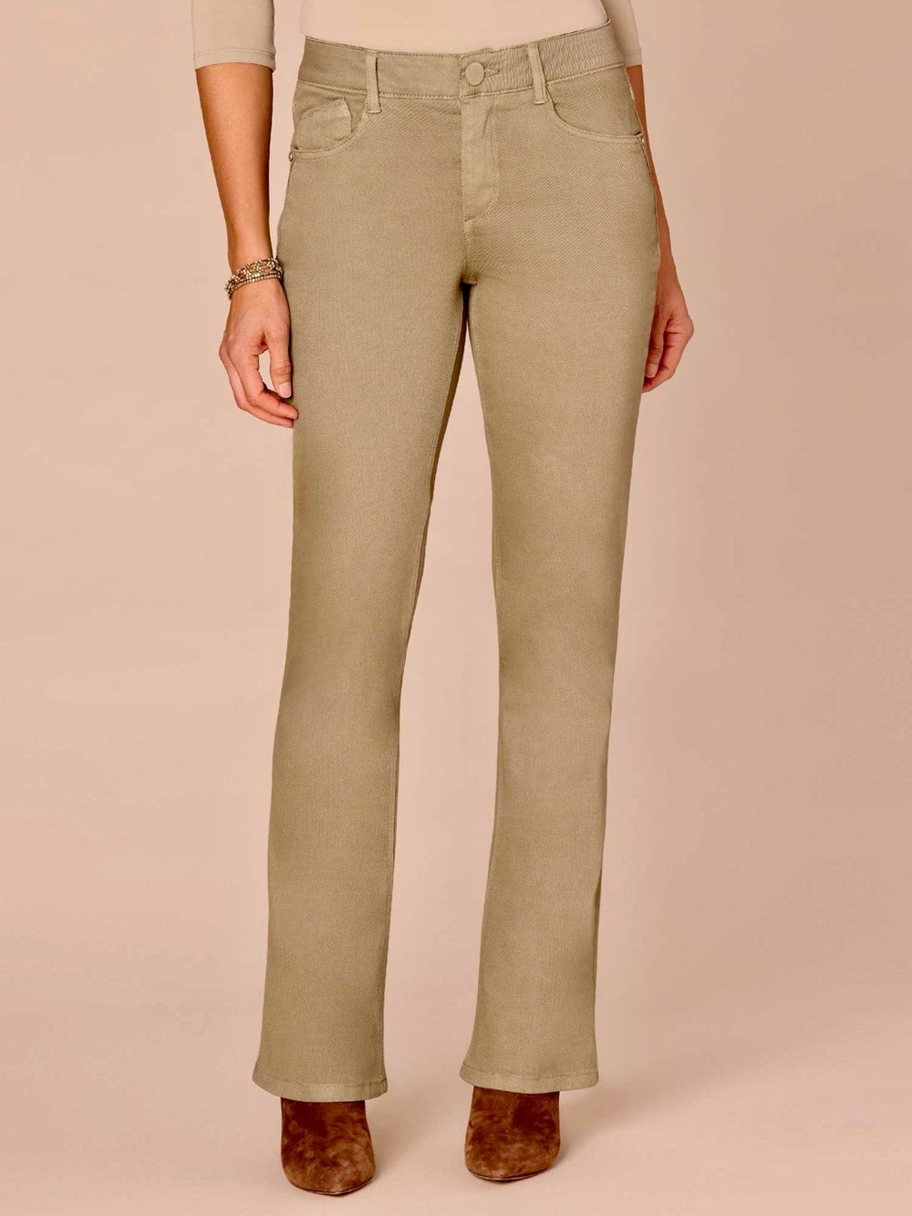 DEMOCRACY ‘AB Technology’ Camel Tan Mid-Rise Boot-Cut Jeans